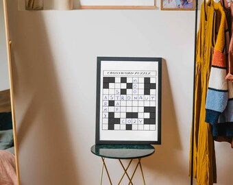 Jin's Astronaut Crossword Print - Digital Art for BTS Fans