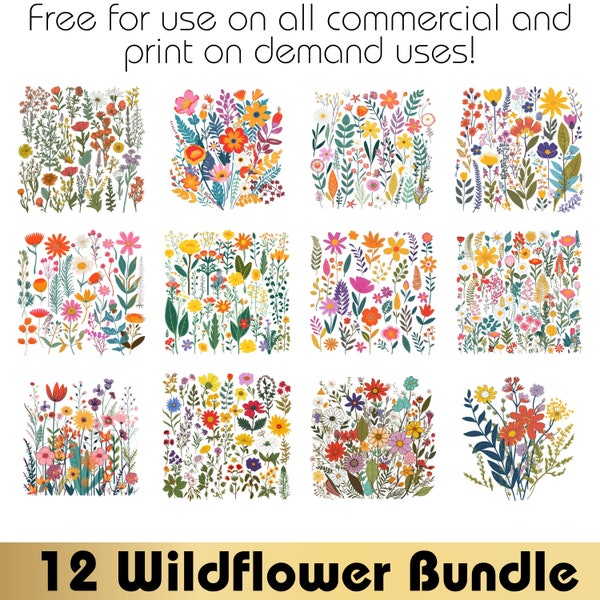 Wildflower Svg, Wildflower svg bundle, Wildflower Png, Wildflower clipart, Wildflower bundle, Wildflower frame,Flower svg, Floral svg bundle