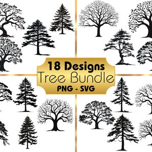 Tree silhouette svg, SVG files for cricut, Tree silhouette, Tree png, Silhouette svg, Redwood tree, Oak tree, Willow tree, Nature svg, Tree