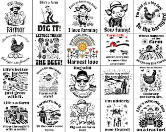 Funny Farm Quotes SVG, Farm Life SVG, Farmer svg, Farm quote, Farm svg bundle, Farm svg for shirts, Pig svg, Cow svg,Farming svg,Farm vector