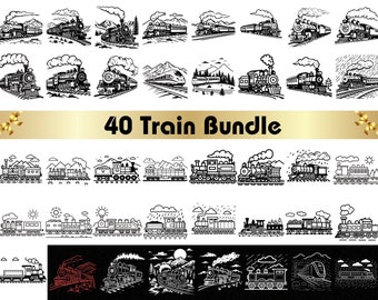 Train SVG, Train svg files, Train laser file, Train clipart, Steam train svg, Train png, Silhouette svg, Landscape svg, Train svg laser cut
