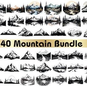 Mountains svg, Mountain range svg, Mountain svg bundle, SVG files for Cricut,Mountain png,Mountain clipart,Forest svg,Landscape svg,Mountain