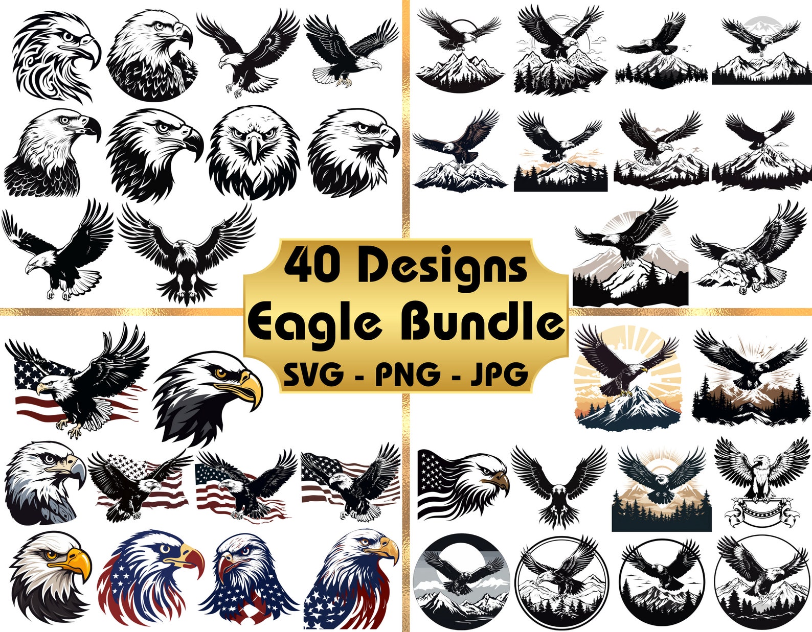 Eagle Svg Eagle Silhouette Svg Eagle Silhouette SVG Files - Etsy