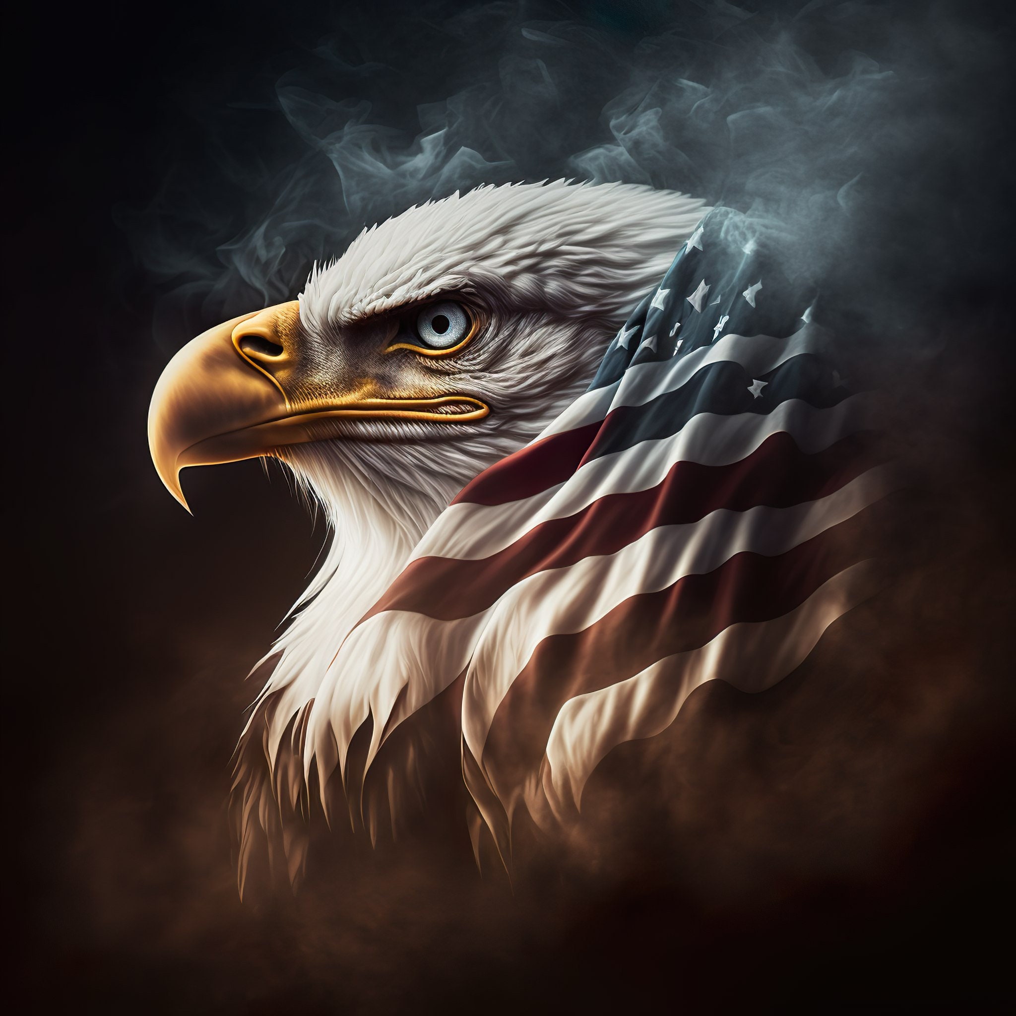 Digital Bald Eagle And American Flag Wall Art Patriotic Home Decor Etsy Il Fullxfull.4669989909 Jjgp