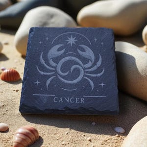 cancer zodiac slate coaster
