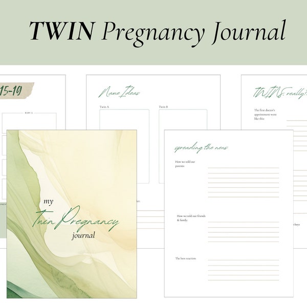 Zwillings Schwangerschaftstagebuch druckbares pdf