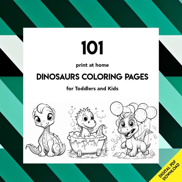 Dinosaur Coloring Pages for Kids and Toddlers | Dinosaurier Digital Download | Coloring and Printable Dinosaurs | 101 pages to print at home