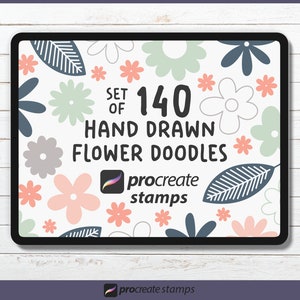 140 Flower Procreate Stamps - Procreate Flower Stamps, Doodle Flower Stamps, Procreate Brushes, Procreate Brushset, Flower Stamp Bundle
