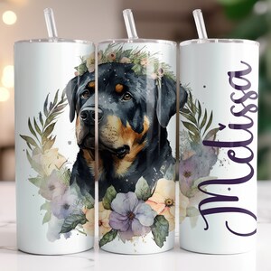 Rottweiler 20oz stainless steel Tumbler, Rottweiler insulted tumbler, Unique Dog Lover Gift, gifts for dog mom, dog dad, veterinarian gift