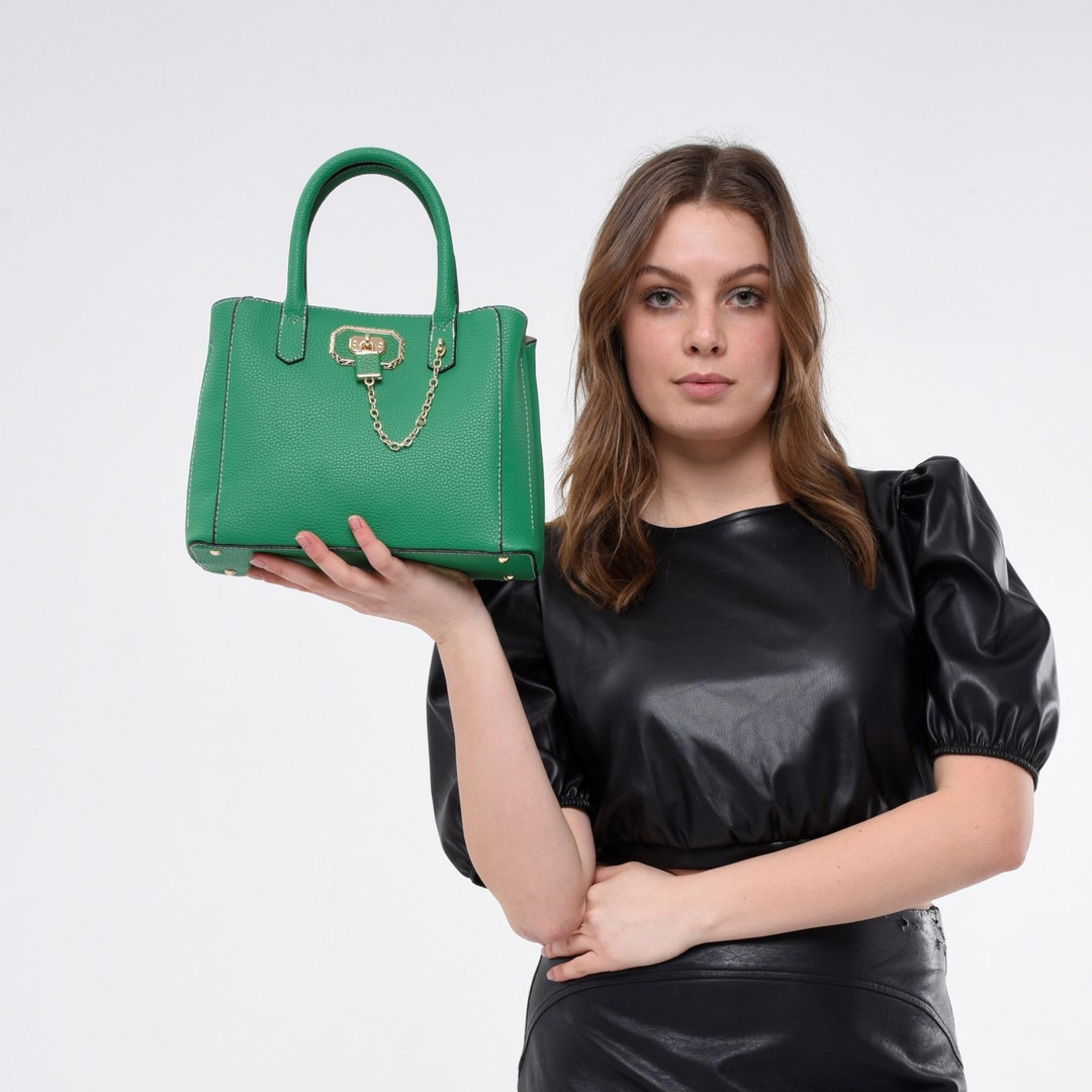 Leather Shoulder Bag Light Green Leather Green Crossbody Etsy