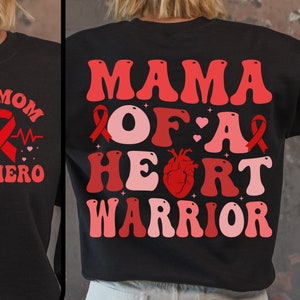 Mama Heart Warrior PNG, In February We Wear Red, Heart Disease Awareness SVG, Red Heart Svg, Medical Awareness  Digital Download