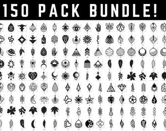 150 Boho Earrings SVG Bundle: Laser Cut Templates (Digital Download)