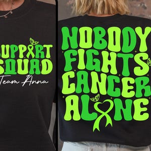 Benutzerdefinierte Lymphom Krebs, niemand bekämpft Krebs allein SVG, Non-Hodgkin-Lymphom Png, grünes Band, Krebs Unterstützung Png, Familien Krebs Unterstützung