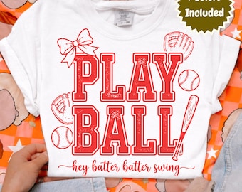 Jugar a la pelota PNG, coqueta de béisbol PNG, mamá del béisbol, diseños de camisetas para el día del juego femenino, temporada de béisbol/sóftbol (descarga digital)