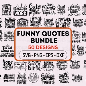 Sarkastisches SVG-Bundle, Sarkasmus-Svg-Bundle, lustiges Mom Bundle, sarkastische Sprüche SVG, Sarkasmus Bundle, lustiges Mädchengeschenk, digitaler Download