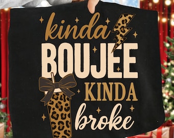 Coquette Leopard Boujee Broke PNG: Design de sublimação moderno e sarcástico