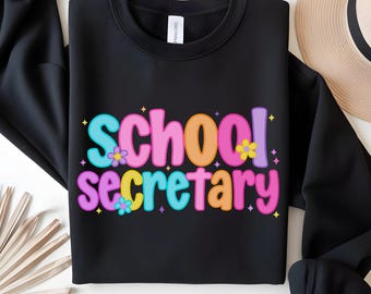 Secretaria de escuela PNG: Diseño de camiseta de oficina personalizada (descarga digital)
