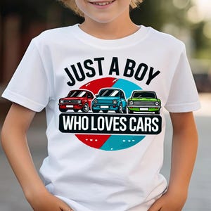 Boy Who Loves Cars PNG SVG: Kids Car Graphic (Digital Download)