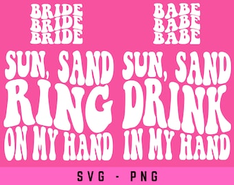 Retro Bride SVG: Sun Sand Drink, Bachelorette Party Shirt (Digital Download)