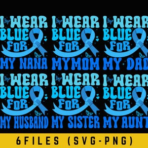 Ich trage Blau für Diabetesbewusstsein SVG, Wir tragen Blau für, blaues Band, Diabetes Support Squad, digitaler Download Sublimation PNG und SVG Cricut