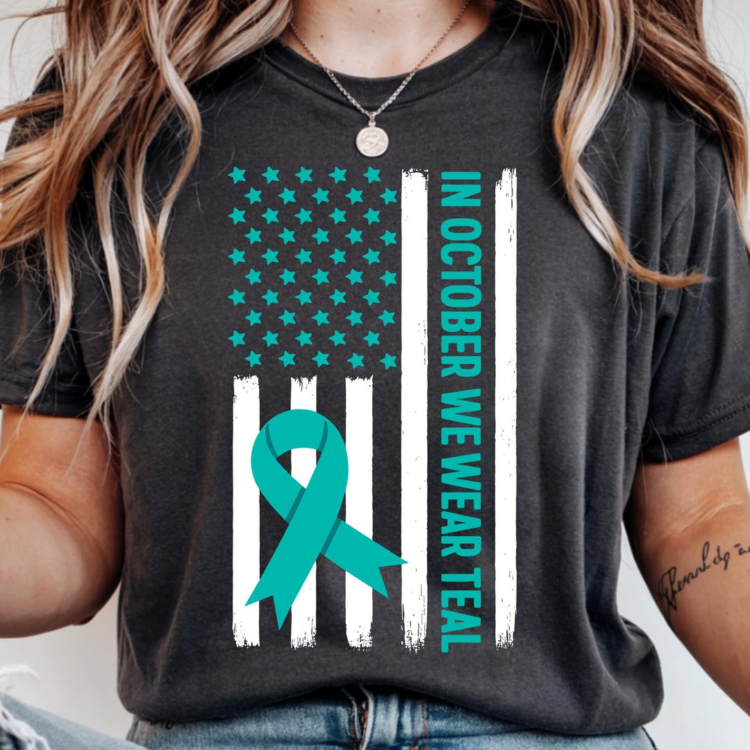 Stutter Ribbon Stuttering Awareness US Flag PNG: in October We Wear, Teal Ribbon ...