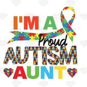 Ich bin eine stolze Autismus Tante Png, Autismus Awareness PNG, Puzzleteil Png, Sublimationsdesign, stolze Tante Shirt, digitaler Download