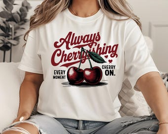 Retro Cherry Graphic: Trendy Summer Design (PNG Digital Download)