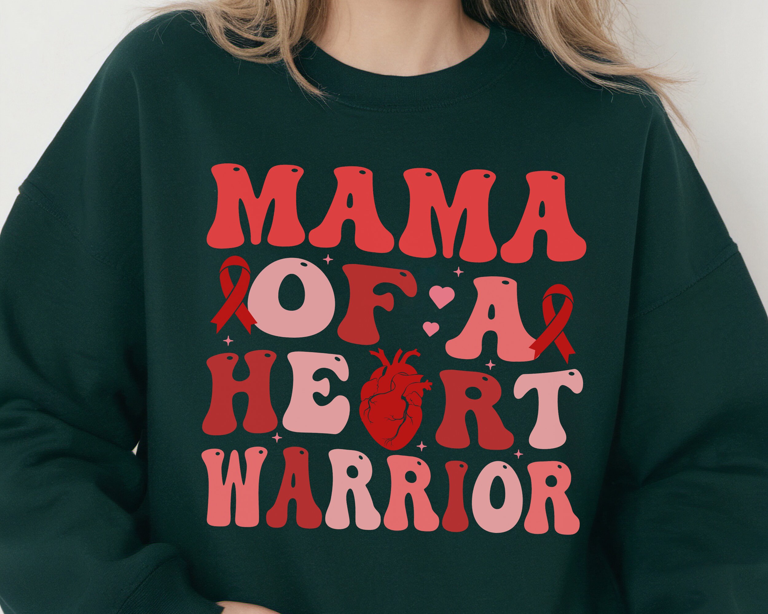 Mama Heart Warrior PNG, in February We Wear Red, Heart Disease ...