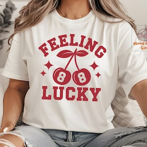 Feeling Lucky Cherries 8 Svg, Retro Western Png, feeling lucky 8 Ball Png, Cherry 8 Ball, Vintage Cherry, Cherries trendy, Digital download