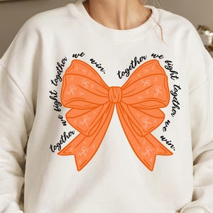 Leukemia Awareness Bow SVG: Together We Fight, Cancer Support (PNG, SVG)