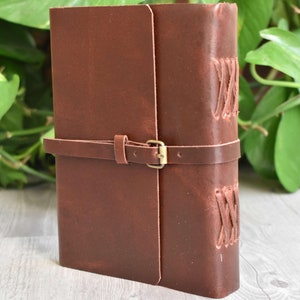 Personalized Leather Journal A5: Handmade Travel Notebook, Birthday Gift