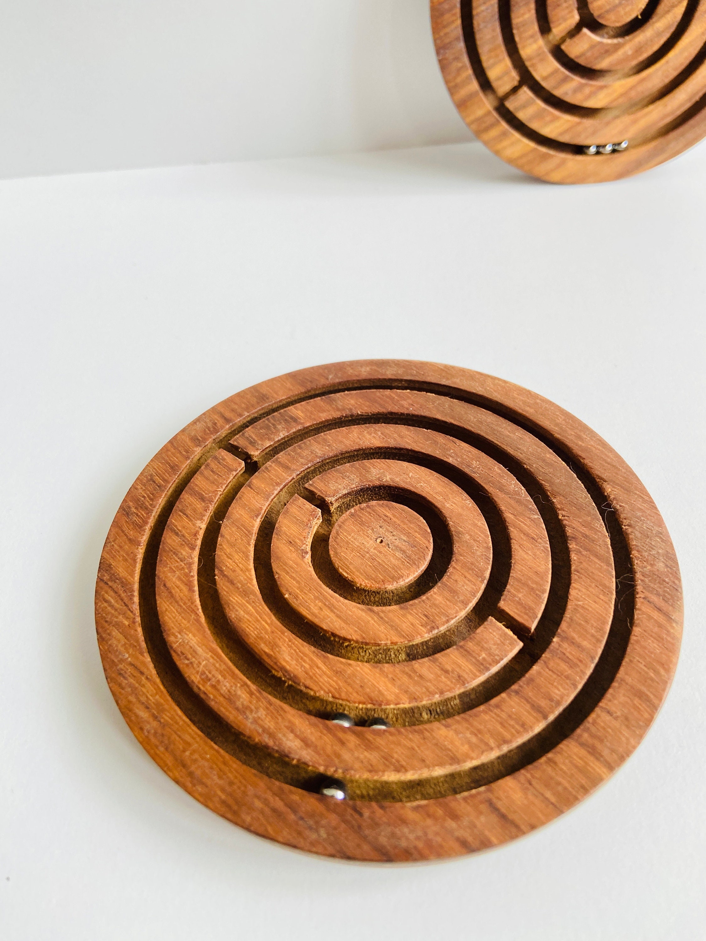 Personalised Gift - Wooden Circular Labyrinth Maze Game - Handcrafted ...