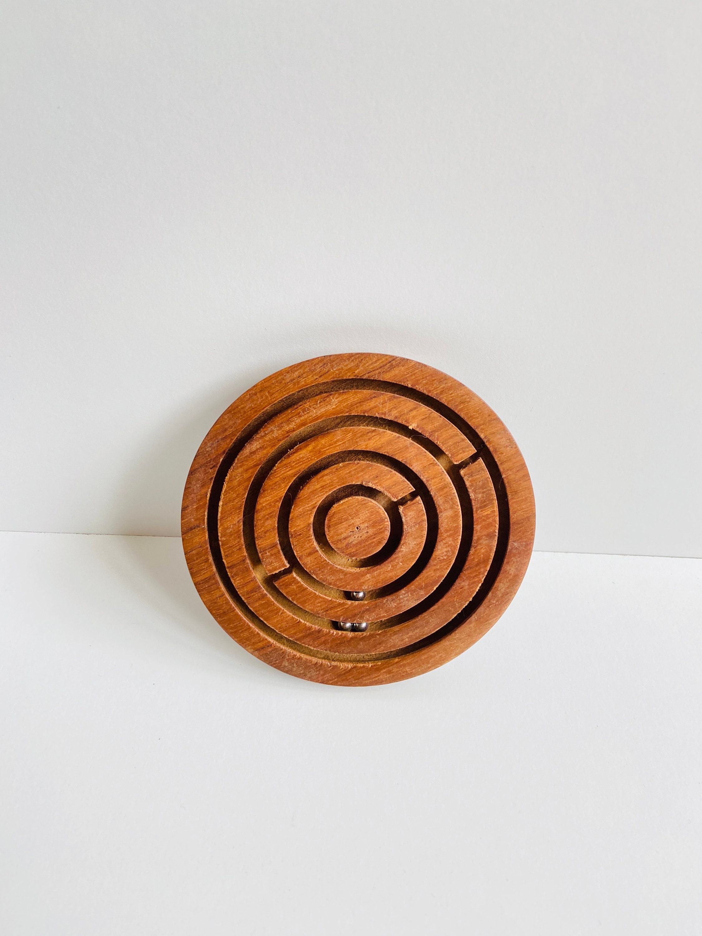 Personalised Gift - Wooden Circular Labyrinth Maze Game - Handcrafted ...