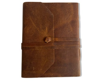 Cadeau personnalisé - Journal en cuir fait main, carnet en cuir A4, A5, A6, A7, carnet de voyage, carnet vintage, cadeau d'anniversaire