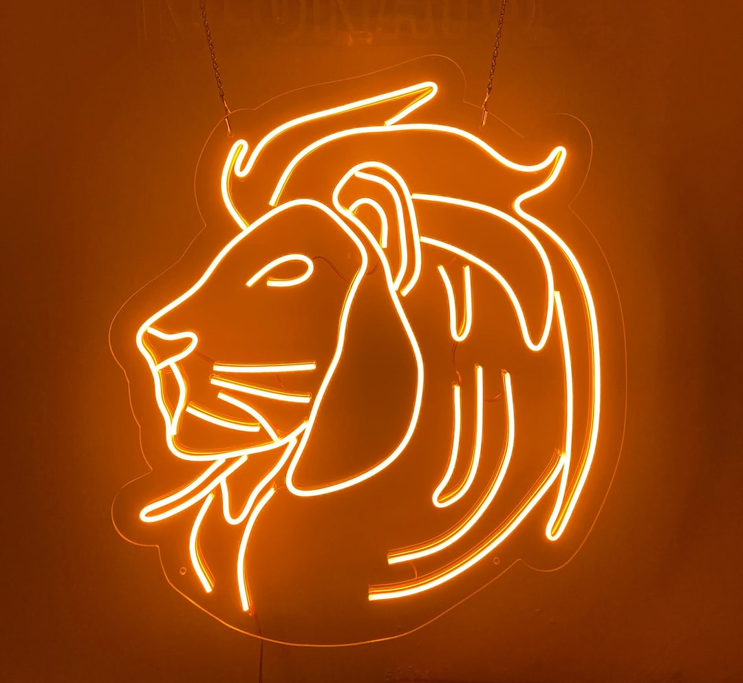 Lion Neon Sign Neon Light Gift Custom Neon Sign Birthday - Etsy