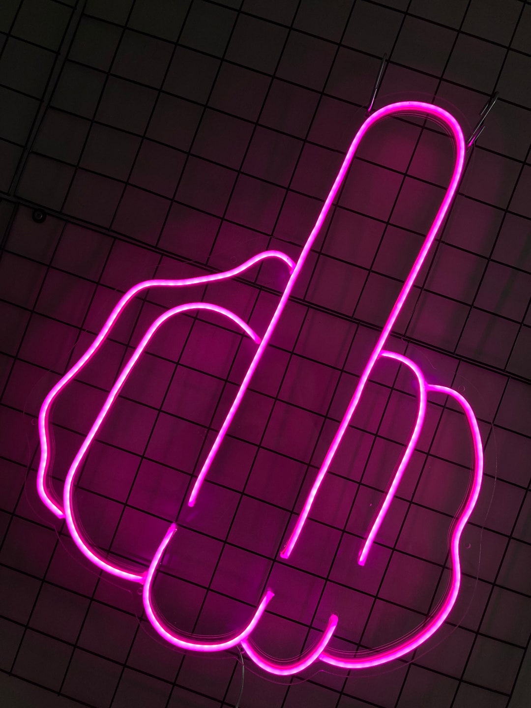 Middle Finger Neon Sign Pink Neon Light Gift Custom Neon - Etsy