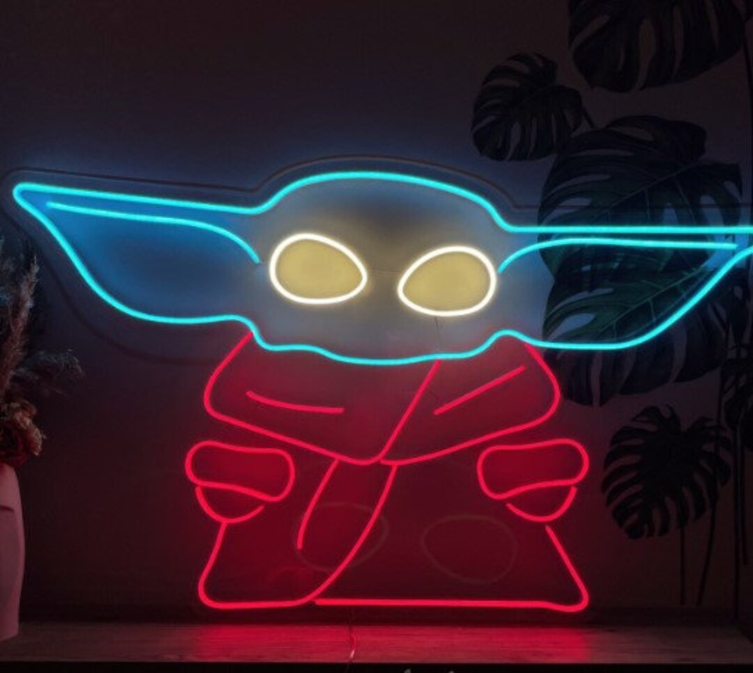 Animated Character Yoda Neon Sign Neon Light Gift Custom Etsy