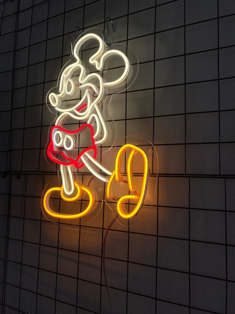 Micky Mouse Neon Sign Neon Light Gift Custom Neon Sign Etsy