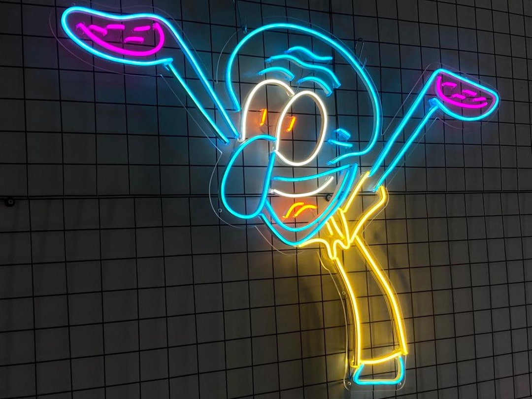 Animated Chracter Neon Sign Neon Light Gift Custom Neon Etsy