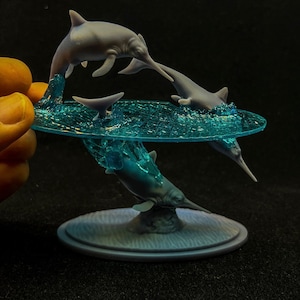 Diorama en Miniatura de Icthyosaurus; Replicas de Fauna Extinta del Jurásico en Resina para pintar