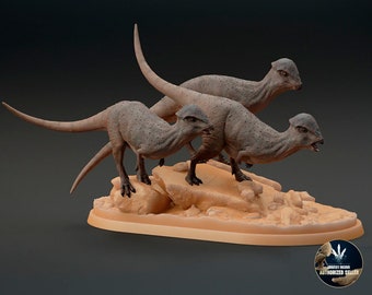 Prenocephalus in the Mesozoic: Diorama of Extinct Fauna in Resin - Replica Miniatures to Paint