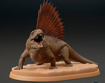 Miniatura di Dimetrodon Limbatus dal Paleozoico alla pittura - Replica realistica della fauna del Permiano in miniature di dinosauri