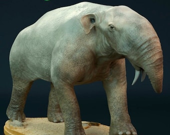 Miniatura pintável de Deinotherium Giganteum: réplica detalhada do gigante mamífero proboscídeo pré-histórico