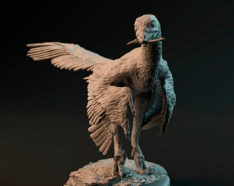 Miniature Archeopteryx: Resin Replica to Paint. Jurassic Prehistoric Fauna