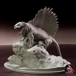 Miniatura de Dimetrodon del Paleozoico para pintar - Réplica realista de la fauna prehistórica del Pérmico en miniaturas de dinosaurios