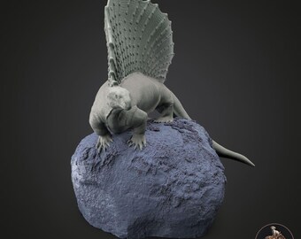 Edaphosaurus sp. Miniature to Paint: Detailed Replica of the Herbivorous Reptile with Dorsal Sail from the Permian