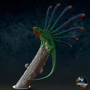 Miniatura para Pintar Longisquama insignis: Réplica Detallada del Reptil con Plumas