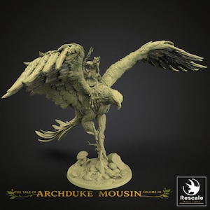 Eagle mount, fantasy wargame miniature, Rescale Miniatures, DnD, Miniature, tabletop miniature, Archduke Mousin III, Miniatures.