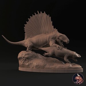 Miniaturas para Pintar Dimetrodon limbatus y Eryops megacephalus: Réplicas Detalladas del Reptil y Anfibio Prehistóricos