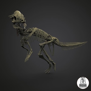 Detailed skeleton of Pachycephalosaurus, Extinct Fauna of the Mesozoic in Resin - Miniature for Painting, collectors and decoration